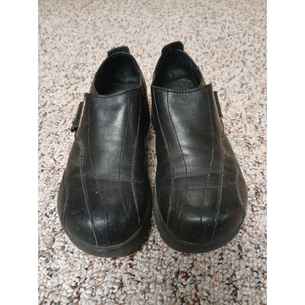 Harley Davidson Shoes Sz 6.5 Motorcycle SLIPON SHOES 83248‎ Black Leather Buckle